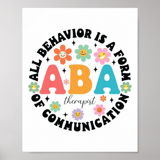 Aby Therapist Behaviour Analyst Autism Therapy Rbt Poster (Front)