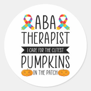 Aby Therapist Halloween Costume Pumpkins Behaviour Classic Round Sticker