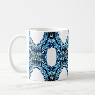 Abyss Blue Abstract Acrylic Paint Pour Fluid Art Coffee Mug