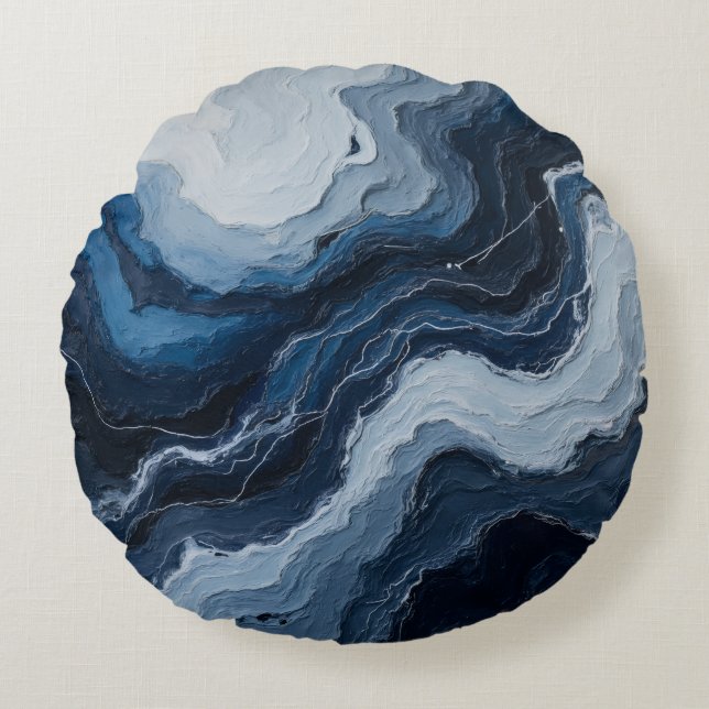 "Abyssal Flow" Round Cushion (Front)