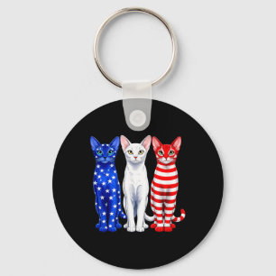 Abyssinian Aamerican Flag 4th Of July Independence Key Ring