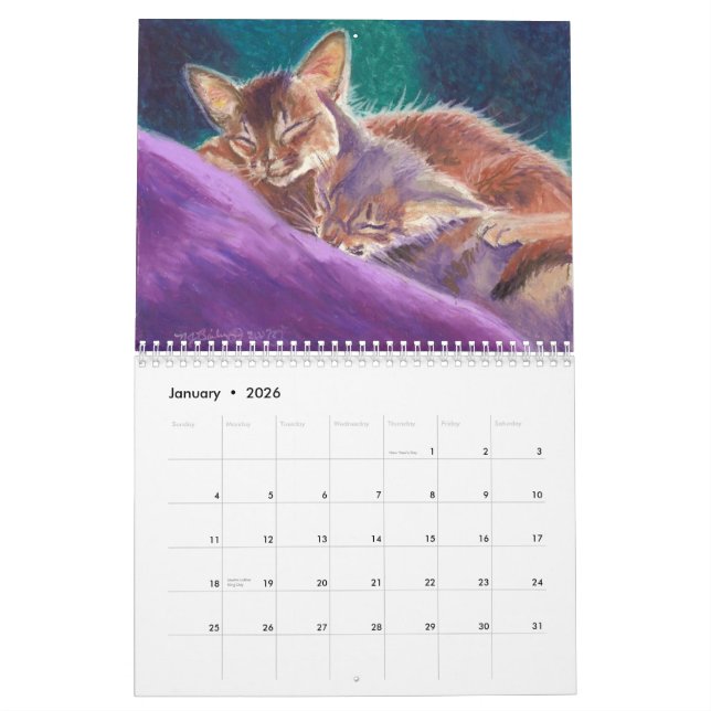 Abyssinian and Somali Cats 2015 Calendar (Jan 2026)