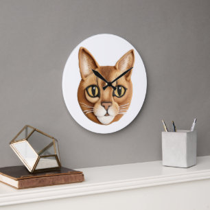 Abyssinian Cat 3D Inspired Large Clock
