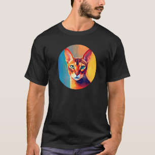Abyssinian Cat Colourful Art, Love Cats T-Shirt