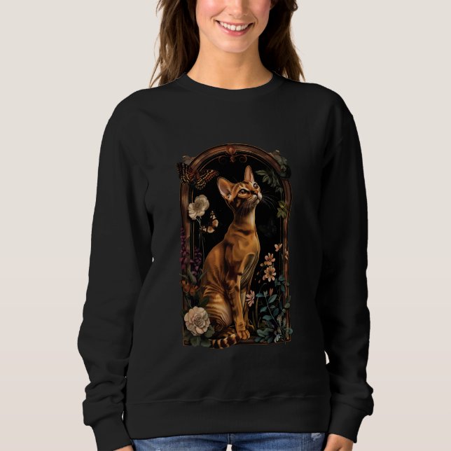 Abyssinian Cat Flower Sweatshirt (Front)
