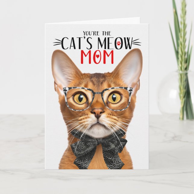 Abyssinian Cat for Pet Mum on Mother's Day Holiday Card (Front)