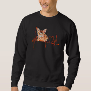Abyssinian Cat Heartbeat EKG I Love My Aby Cat Sweatshirt