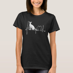 Abyssinian Cat Heartbeat Ekg   I Love My Abyssinia T-Shirt