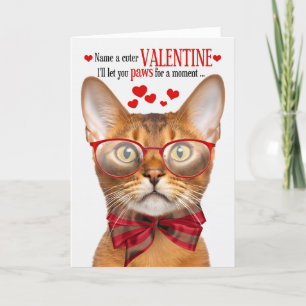 Abyssinian Cat Lover Feline Humour Valentine's Day Holiday Card
