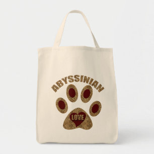 Abyssinian Cat Lover Red with Cheetah Print Tote Bag
