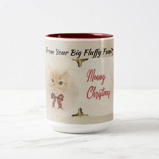 Abyssinian Cat Meowy Christmas Watercolor Art Holi Two-Tone Coffee Mug