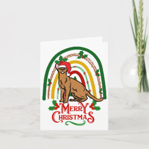 Abyssinian Cat Merry Christmas Card