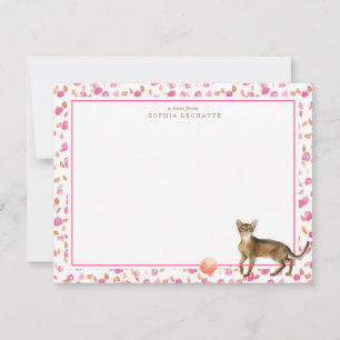 Abyssinian Cat Personalised Stationery Card