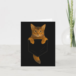 Abyssinian Cat Pocket Funny Gifts Cat Mum Cat Dad Card