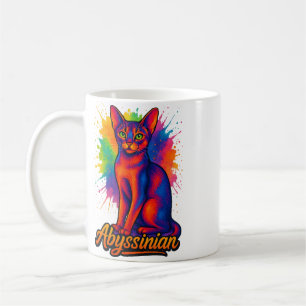 Abyssinian Cat Pop Art Colourful Illustration Coffee Mug