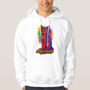 Abyssinian Cat Pop Art Colourful Illustration Hoodie