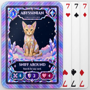 Abyssinian Cat, Rainbow Foil Art Playing Cards