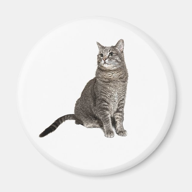 Abyssinian Cat Round Magnet (Front)