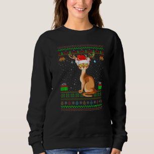 Abyssinian Cat Santa Hat Matching Ugly Abyssinian  Sweatshirt
