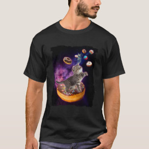 Abyssinian Cat Space Donuts  Kitty in Space Kid T-Shirt