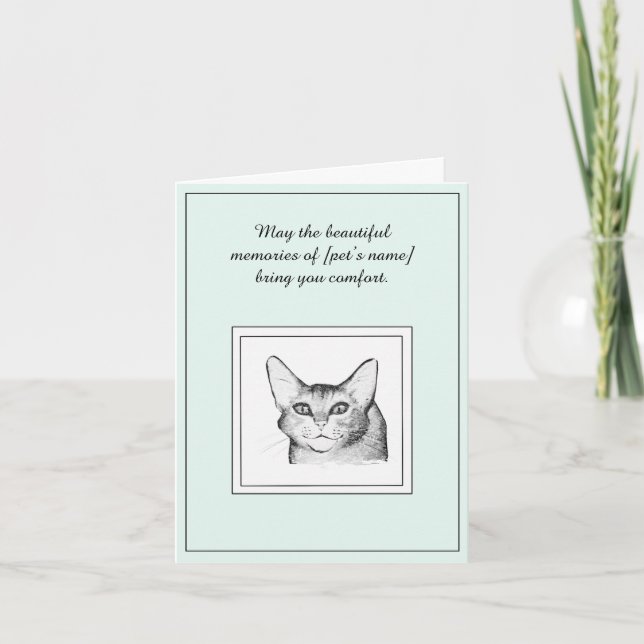 Abyssinian Cat Sympathy Card (Front)