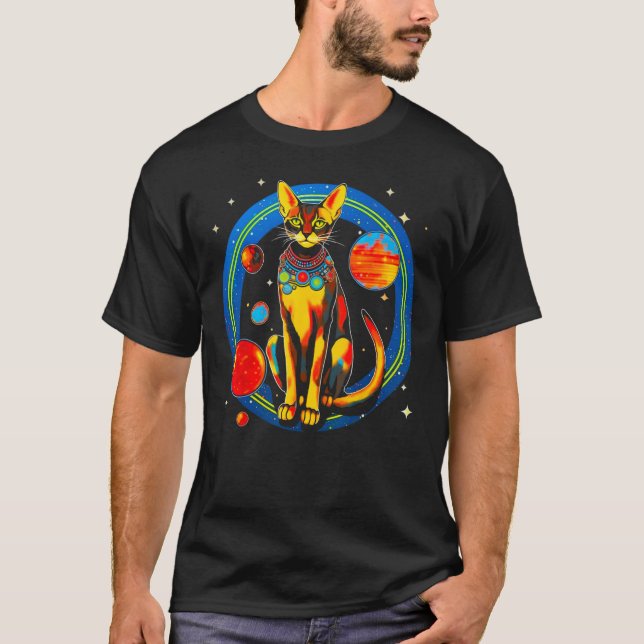 Abyssinian Cat Universe Science T-Shirt (Front)