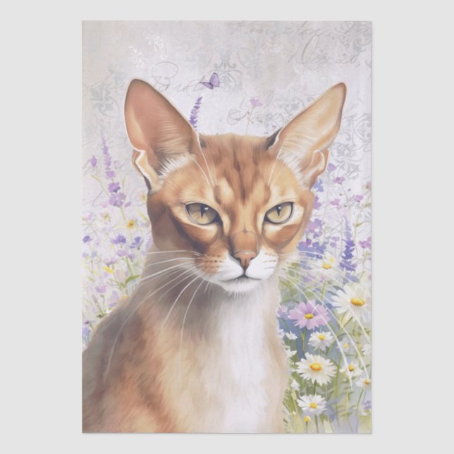 Abyssinian Cat Watercolor Tissue Paper (Front)