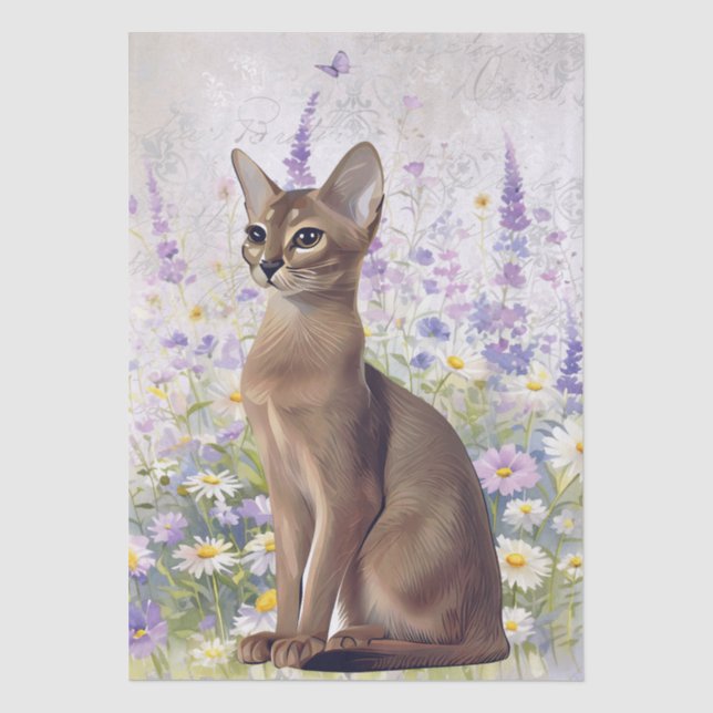 Abyssinian Cat Watercolor Tissue Paper (Front)