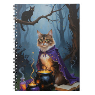 Abyssinian Cat Whimsical Halloween Painting Notebook