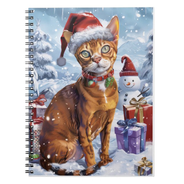 Abyssinian Cat Winter Wonderland Christmas Joy  Notebook (Front)