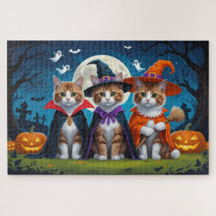 Abyssinian Cats Pumpkin Halloween Funny Jigsaw Puzzle