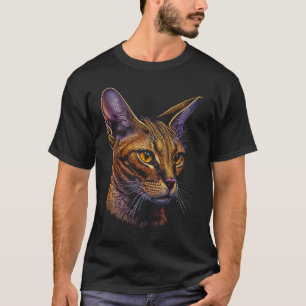 Abyssinian Colourful graphic Cat Dad Mum Men T-Shirt