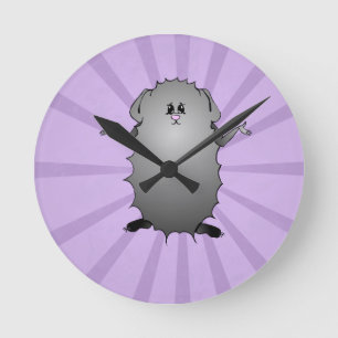 Abyssinian Guinea Pig Comic Round Clock