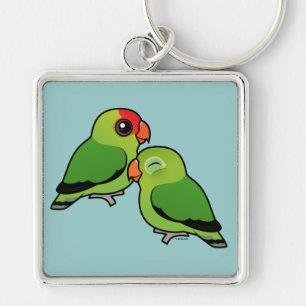 Abyssinian Lovebird Adorable Pair Key Ring