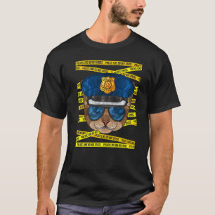 Abyssinian Police Officer Policeman Police Cat T-Shirt
