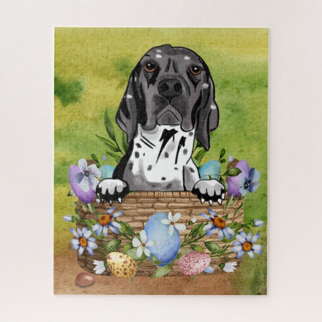 Abyssinian sand terrier dog in Easter Hunt Basket Jigsaw Puzzle (Vertical)