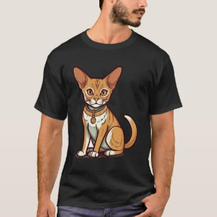 Abyssinianplayful Cat Design T-Shirt