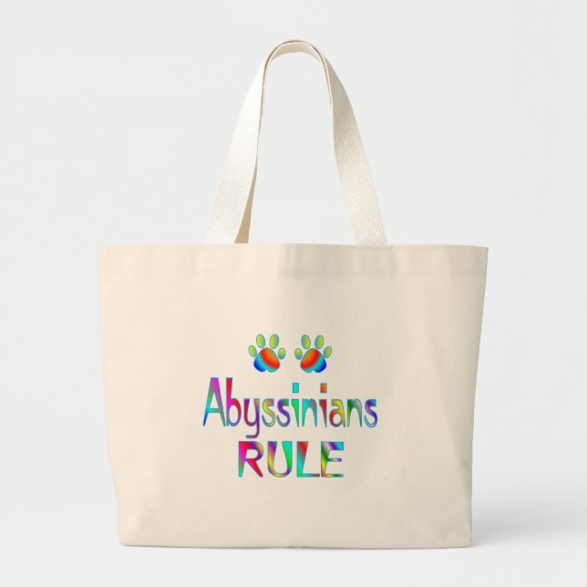 Abyssinians Rule Large Tote Bag (Front)