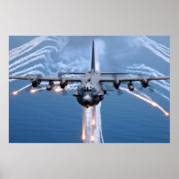 AC-130H Spectre jettisons flares