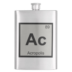 Ac - Acropolis Architecture Chemistry Symbol Hip Flask