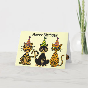 AC- Crazy Cats Birthday Card