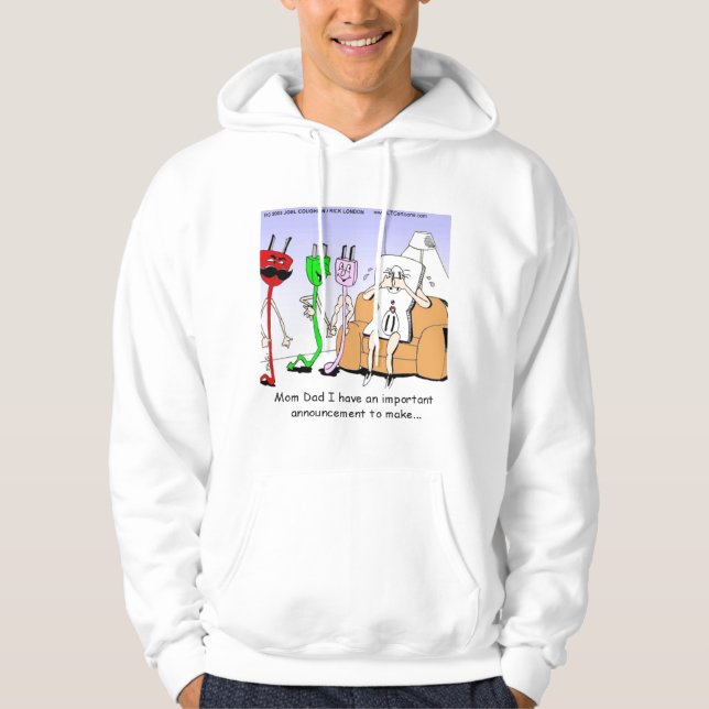 AC/DC Gay Plugs Funny Sweatshirt by Rick London (Front)