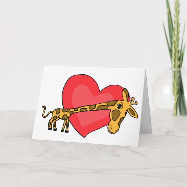 AC- Giraffe and Heart Love Card (Front)