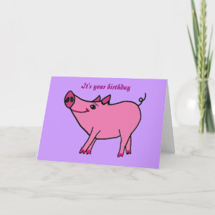 AC- Happy Birthday Pig Greeting Card