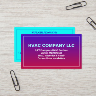 (AC Heat, HV Cool) Modern Custom Professional HVAC Business Card