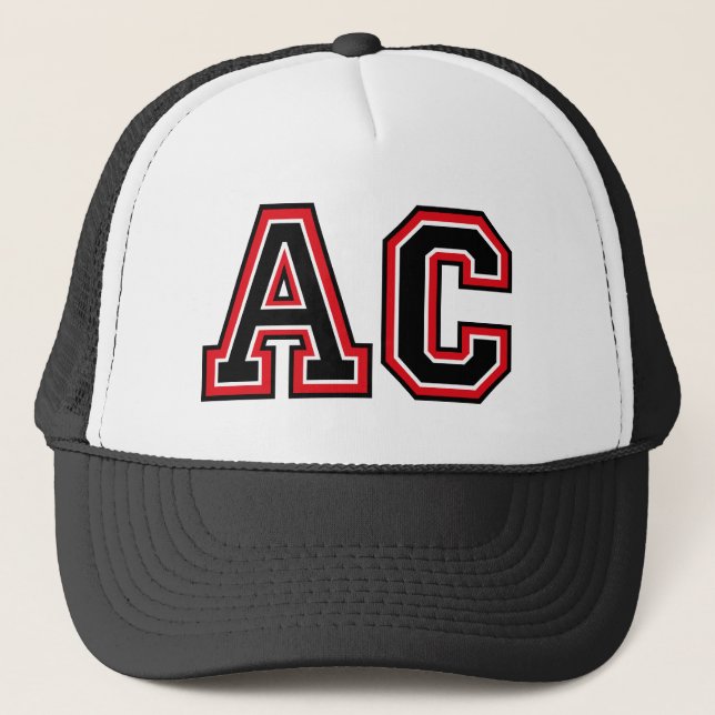'AC' Monogram Trucker Hat (Front)