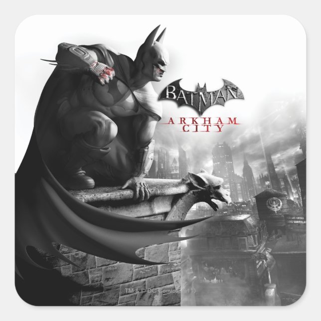 AC Poster - Batman Gargoyle Ledge Square Sticker (Front)