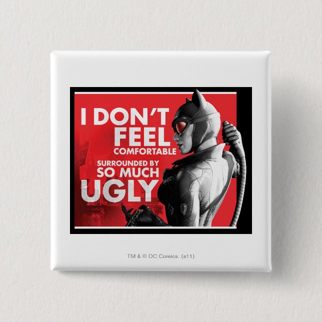 AC Propaganda - Catwoman Uncomfortable 15 Cm Square Badge (Front)