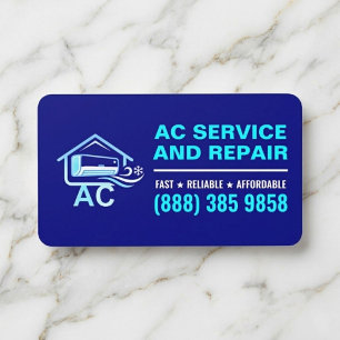 AC Repair Installation Service   Air Conditioning Business Card