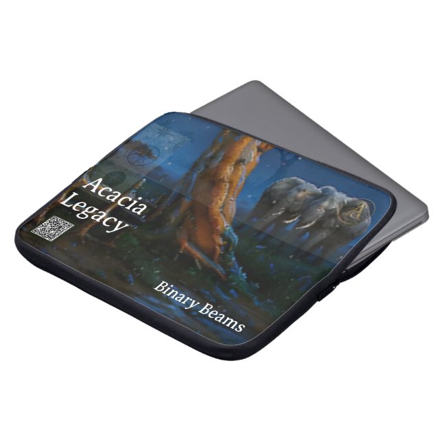 Acacia Legacy™: Moonlight Binary Beams | Mara safa Laptop Sleeve (Front Top)